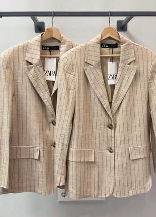 Жакет з суміші льону/віскози zara