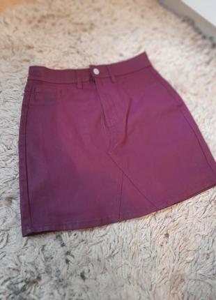 Юбка міні, з покриттям