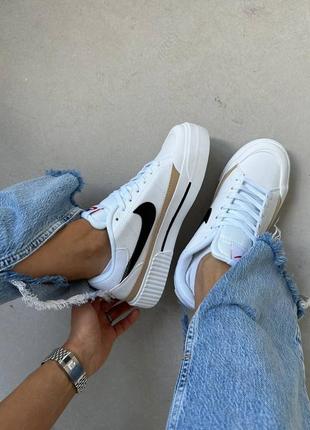 Кросівки nike bubblegum court legacy  white/gold