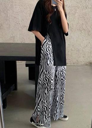 Костюм (футболка + брюки с принтом зебра🦓