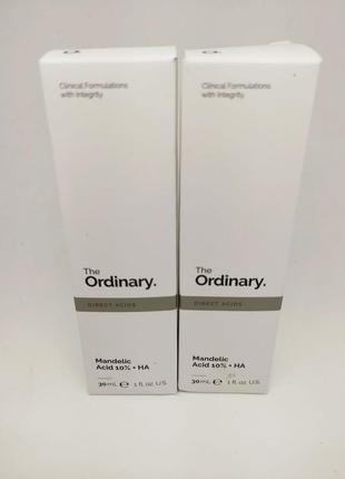 Пілінг з 10% мигдалевою й гіалуроновою кислотою the ordinary mandelic acid 10% + ha