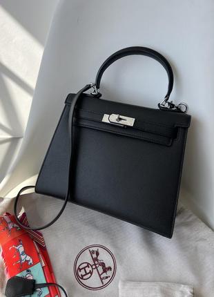 👜 hermes kelly 25 black/silver