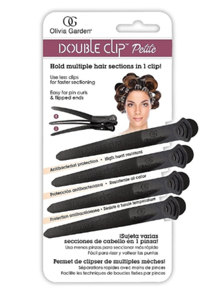 Двойные зажимы для волос olivia garden double clip черные 100 мм 4 шт/уп.