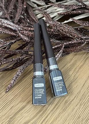 Оригінал рідка підводка для очей isadora colorful eyeliner 12 dark brown оригинал жидкая подводка для глаз