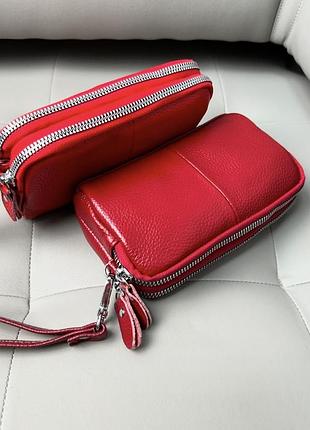 Жіноча шкіряна косметичка гаманець шкіряний