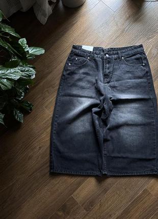 Нові дуже широкі довгі джинсові шорти baggy stussy bershka jnco sk8 репові