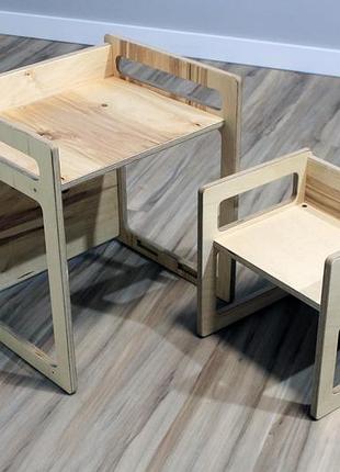 Детский столик и стул "куб", мебель монтессори, детский стол и стул, детский стол и стул