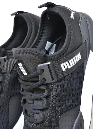 Puma кросівки кеди чоловічі пума чорні з білим текстильні легкі весняні літні...
