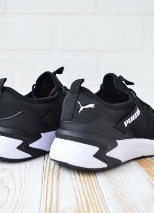 Puma кросівки кеди чоловічі пума чорні з білим текстильні легкі весняні літні...
