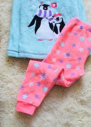 5-6 років 116 зріст primark флісова піжама з пінгвінами. тепла, м"якенька, на манжетах  стан ідеальн3 фото