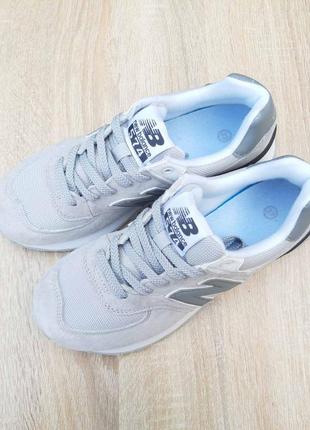 New balance 574 світло сірі кросівки кеди нью баланс замша замшеві весняні осінні демісезонні демісезон відмінна якість низькі3 фото