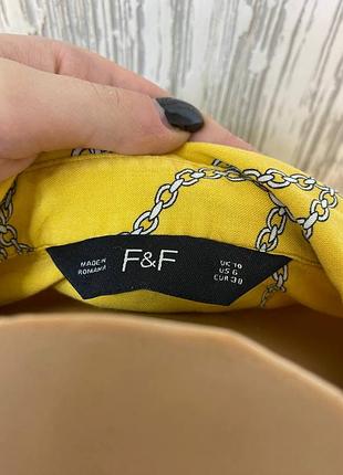 Желтая летняя рубашка с принтом цепи2 фото