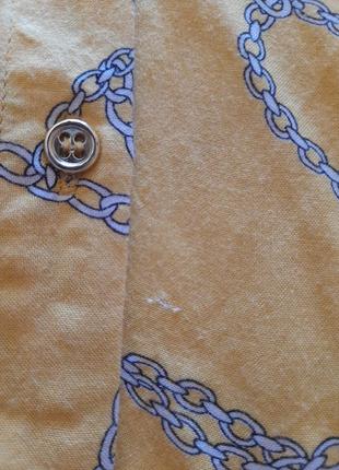 Желтая летняя рубашка с принтом цепи10 фото