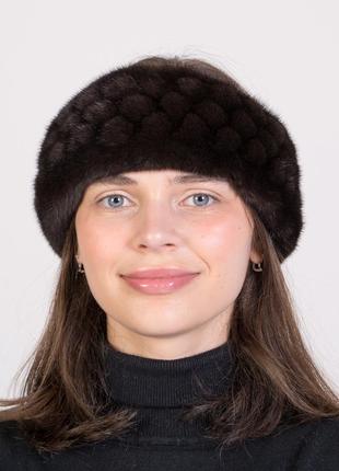 Женская норковая повязка на голову