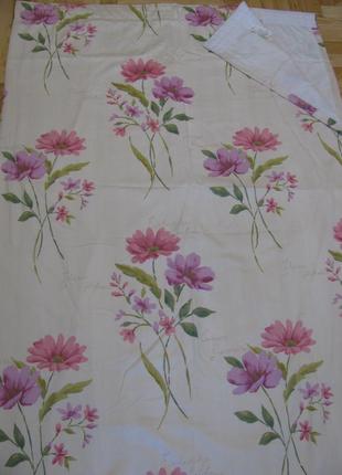 Коттоновая штора акварельные цветы англия