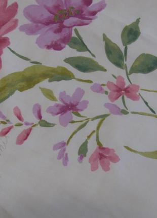 Коттоновая штора акварельные цветы англия