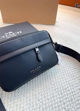Мужская сумка coach premium черная борсетка