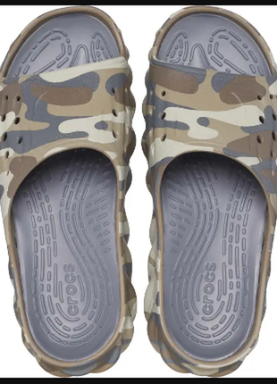 Crocs кроксы шлепанцы клоги шлепки тапочки echo camo redu slide charcoal