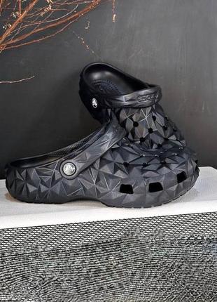 Крокс геометрік клог чорні crocs geometric clog black