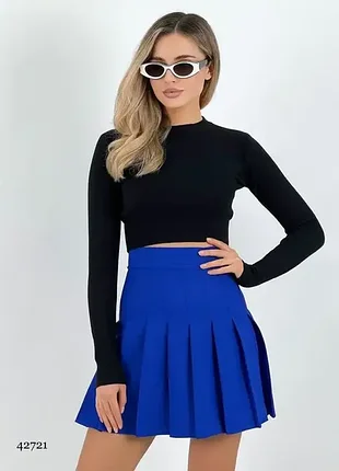 Юбка плессировка синий электрик