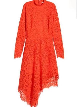 Вечернее кружевное платье миди h&m