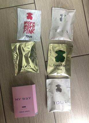 Лот пробников tous, armani