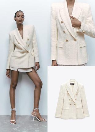 Актуальний піджак zara, двубортний піджаку zara, твідовий піджак zara