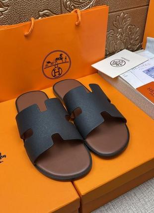 Чоловічі шльопанці шльопки hermes2 фото
