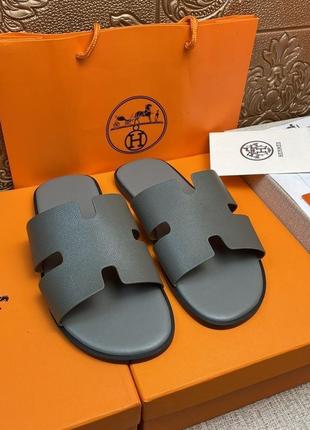 Чоловічі шльопанці шльопки hermes7 фото