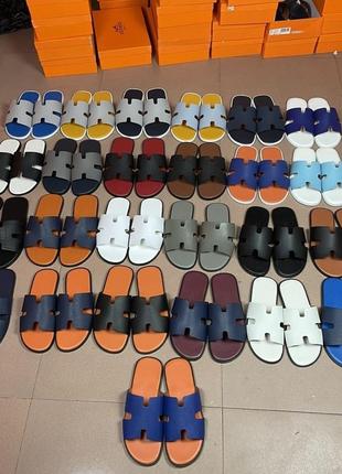 Чоловічі шльопанці шльопки hermes10 фото