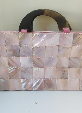 Винтажная сумочка расшитая перламутровыми пластинками