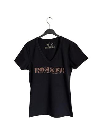 Женская байкерская футболка rokker original warson king kerosin metal mulishа