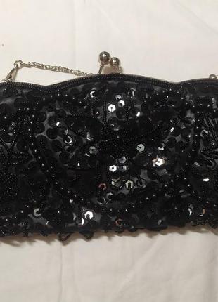Сумочка розшита намистинами, паєтками та бісером із двох сторін
