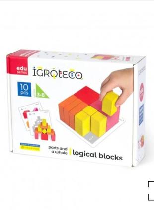 Детские деревянные кубики "частицы и целое" igroteco 900460 20 кубиков