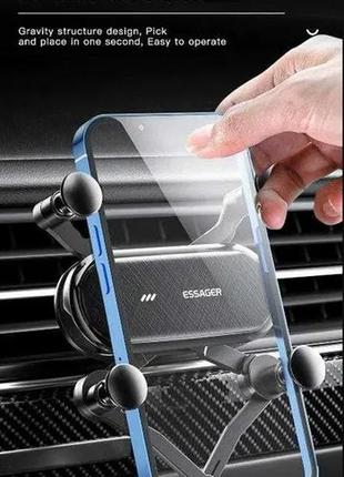 Essager gravity car phone holder - кріплення для мобільного телефону.4 фото