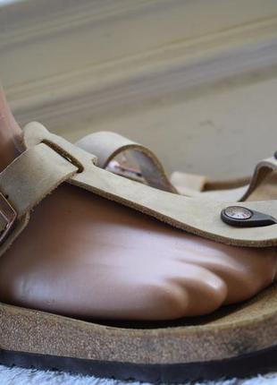Шкіряні ортопедичні шльопанці шльопанці сланці капці в'єтнамки birkenstock р. 42 27 см
