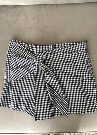 Шорты юбка в клетку zara