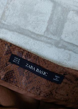Юбка женская zara тюльпан коричневая со змеиным принтом 5