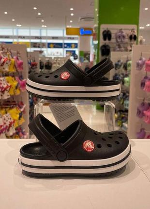 Крокс крокбенд клог чорні дитячі crocs crocband kids clog black1 фото