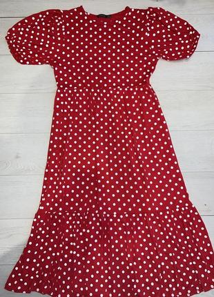 Довге плаття сукня в горошок boohoo 16 44 l-xl