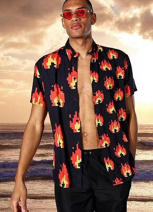 Сорочка boohoo tall oversized flame