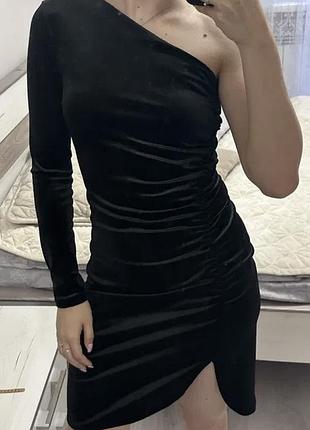 Платье платье черная сарафан zara nike бархатное коктелтное поати
