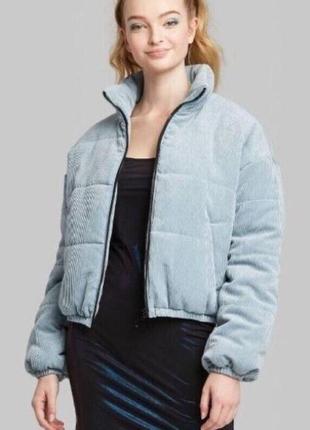 Оксамитова куртка пуффер оверсайз urban outfitters, xs