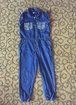Комбинезон джинсовый river island 3-4 года