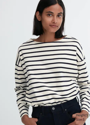 Світшот в смужку з довгим рукавом uniqlo