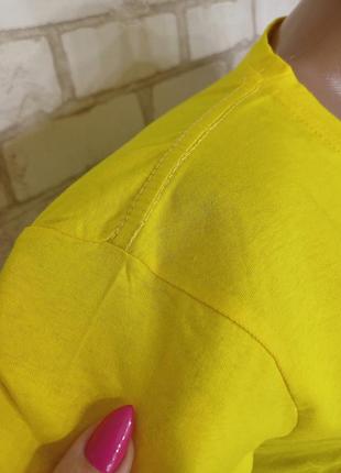 Нова унісекс однотонна футболка зі 100% бавовни, у жовтому кольорі, розміри см, лх, 2хл7 фото