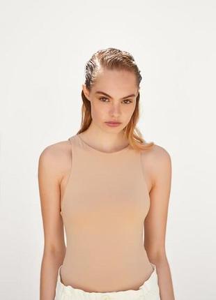 Безшовне бежеве боді zara