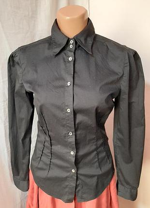 Жіноча чорна бавовняна стрейчева сорочка