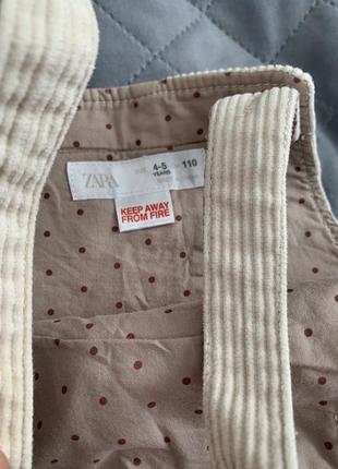 Вельветовый сарафан для девочки zara