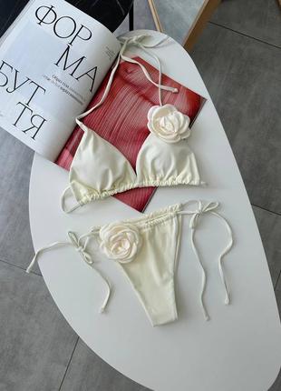 Купальник бежевий з трояндами